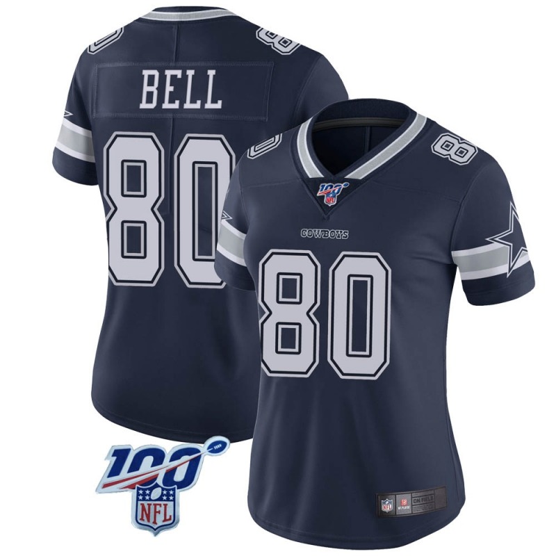 2020 Nike NFL Women Dallas Cowboys 80 Blake Bell Navy Limited 100th Vapor Jersey